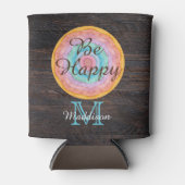 Zuidwest Pastel Rustic Wood Tone Grain Monogram Blikjeskoeler (Voorkant)