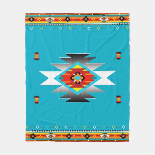 Zuidwest Patroon 8, veranderlijke kleuren Fleece Deken (Voorkant)