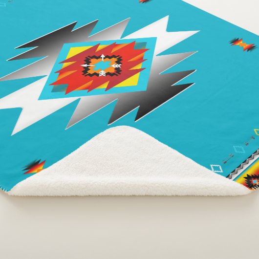 Zuidwest Patroon 8, veranderlijke kleuren Sherpa Deken (3/4)