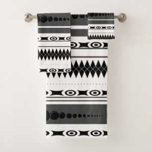 Zuidwest Pattern Black, White, Grey Bad Handdoek