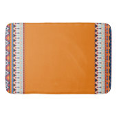 Zuidwest Pattern Boho Rustieke Oranje & Blauw Badmat (Voorkant)