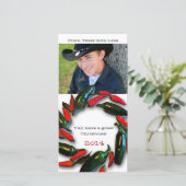 Zuidwest Pepper Krans Foto Kerst Kaart (Staand voorkant)