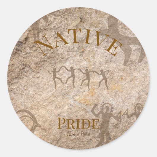 Zuidwest Petroglyf Aanpasbaar Ronde Sticker (Voorkant)