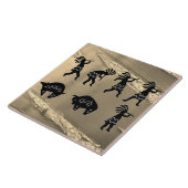 Zuidwest-Petroglyh Sepia Kokopelli Tegeltje (Zijkant)
