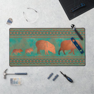 Zuidwest Plezierige Javelina Familie Koper Teal Bureaumat