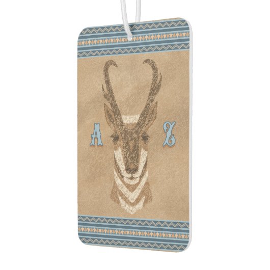 Zuidwest Pronghorn Antelope Head Custom Initialen Luchtverfrisser (Links)