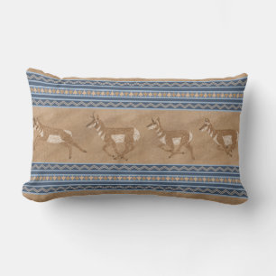 Zuidwest Pronghorn Antilopen Blauw & Bruin Bord Kussen