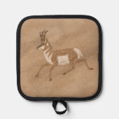 Zuidwest Pronghorn Running Antelope Tan Pannenlap (Voorkant)