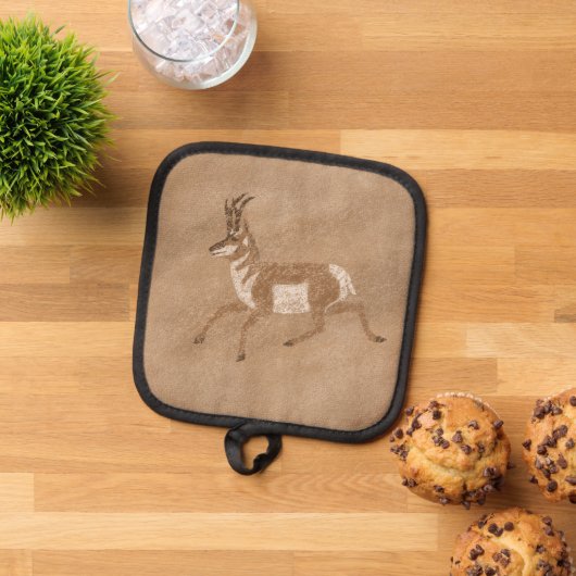 Zuidwest Pronghorn Running Antelope Tan Pannenlap (Top down)