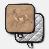 Zuidwest Pronghorn Running Antelope Tan Pannenlap (Voorkant / Achterkant)