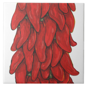 Zuidwest Red Chili Pepper Ristra Middle Tile No. # Tegeltje