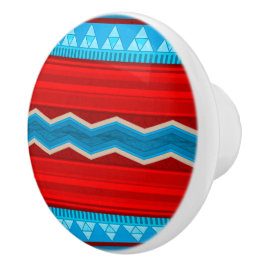 Zuidwest River Canyon Geometrisch rood en turquois Keramische Knop