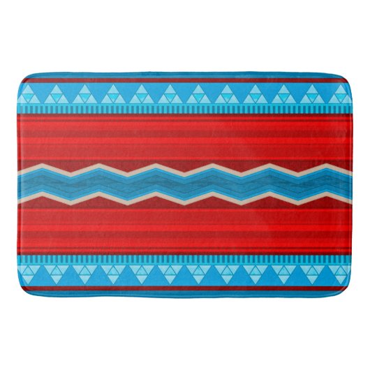 Zuidwest River Canyon geometrisch rood turquoise Badmat (Voorkant)