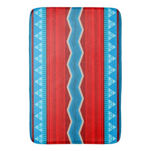 Zuidwest River Canyon geometrisch rood turquoise Badmat (Voorkant Verticaal)