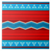 Zuidwest River Canyon geometrisch rood turquoise Tegeltje (Voorkant)