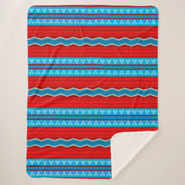 Zuidwest River Canyon Red en Turquoise Large Sherpa Deken