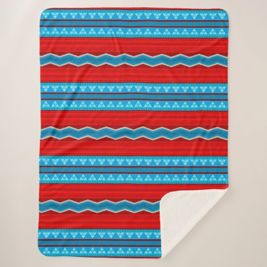 Zuidwest River Canyon Red en Turquoise Large Sherpa Deken (Voorkant)