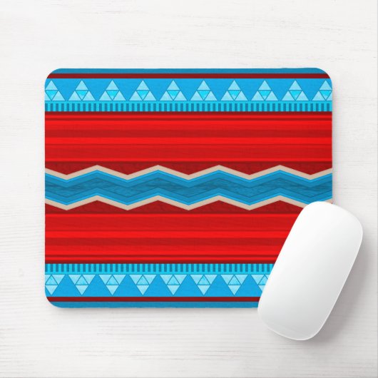 Zuidwest Rivier Canyon Geometrisch Rood Turkoois Muismat (Met muis)