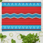 Zuidwest Rivier Canyon Geometrisch Rood Turquoise Theedoek (Gevouwen)