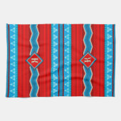 Zuidwest Rivier Canyon Rode Turkoois Monogram Theedoek (Horizontaal)