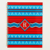 Zuidwest Rivier Canyon Rood Turkoois Monogram Planner (Voorkant)