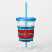 Zuidwest Rivier Canyon Rood Turquoise Monogram Acryl Drinkbeker (Voorkant)