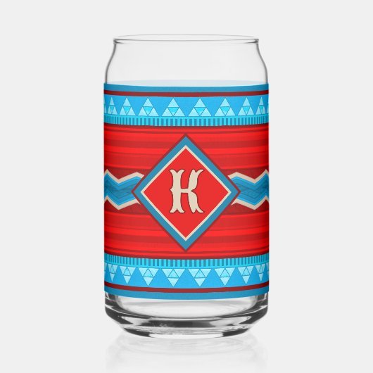 Zuidwest Rivier Canyon Rood Turquoise Monogram Blikvorm Glas (Voorkant)