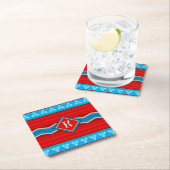Zuidwest Rivier Canyon Rood Turquoise Monogram Kartonnen Onderzetters (Insitu)