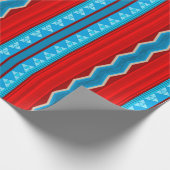 Zuidwest Rivierkloof Geometrisch Rood Turkoois Cadeaupapier (Hoek)