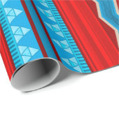 Zuidwest Rivierkloof Geometrisch Rood Turkoois Cadeaupapier (Rol Hoek)