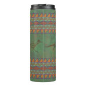 Zuidwest Roadrunner Groen en Oranje Geometrisch Thermosbeker (Achterkant)