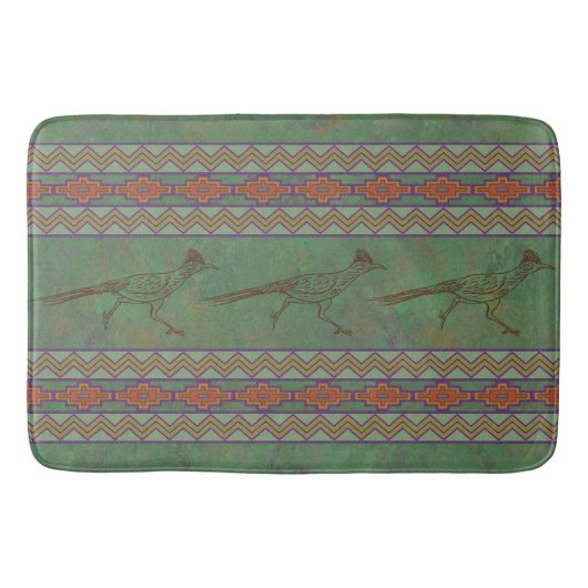 Zuidwest Roadrunner Sagebrush Green Bath Mat (Voorkant)