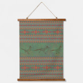 Zuidwest-roadrunners Sage Green Geometric Hangend Wandkleed (Voorkant)