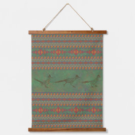 Zuidwest-roadrunners Sage Green Geometric Hangend Wandkleed