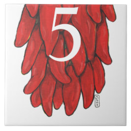 Zuidwest-Rode Chili Chili Ristra Small Bottom # Tegeltje