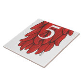 Zuidwest-Rode Chili Chili Ristra Small Bottom # Tegeltje (Zijkant)