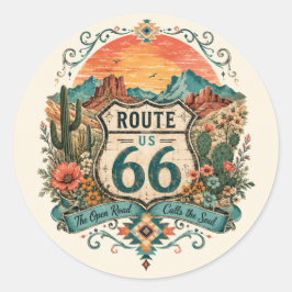 Zuidwest Route 66 Canyon Vista Decal Ronde Sticker