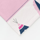 Zuidwest roze en blauw hert fleece deken (Hoek)