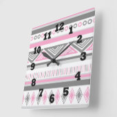 Zuidwest-roze wit en grijs vierkante klok (Hoek)