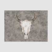 Zuidwest-Rustic Ranch Skull Brown Splatter Tissuepapier (Voorkant)