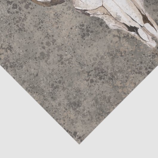 Zuidwest-Rustic Ranch Skull Brown Splatter Tissuepapier (Detail)