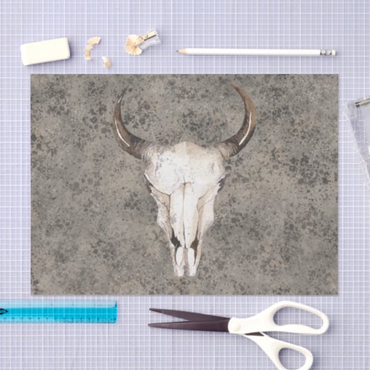Zuidwest-Rustic Ranch Skull Brown Splatter Tissuepapier (Craft)