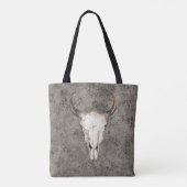 Zuidwest-Rustic Ranch Skull Brown Splatter Tote Bag (Achterkant)
