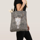 Zuidwest-Rustic Ranch Skull Brown Splatter Tote Bag (Dichtbij)