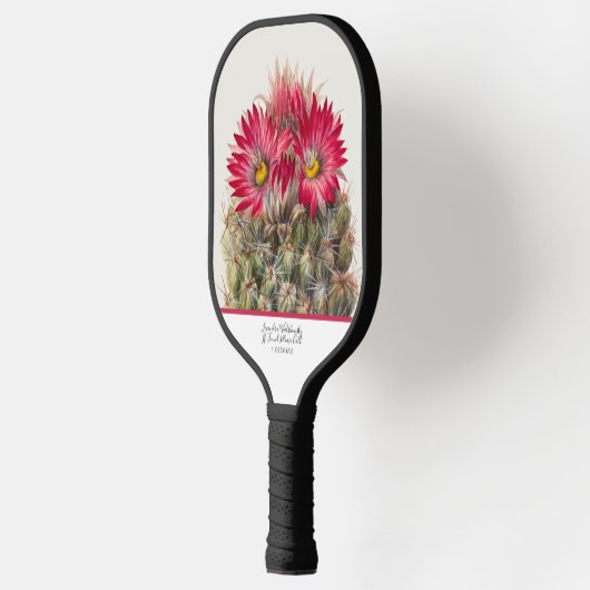Zuidwest Rustic Wood Red Flower Cactus Cacti Wire Pickleball Paddle (Links)