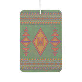 Zuidwest Sagebrush Green Geometric Custom Initiaal Luchtverfrisser (Voorkant)