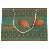 Zuidwest Schattige Javelina Familie Koper Blauwgro Groot Cadeauzakje (Voorkant)