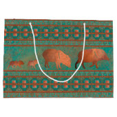 Zuidwest Schattige Javelina Familie Koper Blauwgro Groot Cadeauzakje (Achterkant)