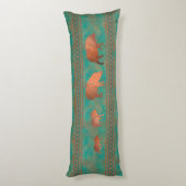 Zuidwest Schattige Javelina Familie Koper Blauwgro Lichaamskussen (Achterkant (Verticaal))