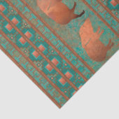 Zuidwest Schattige Javelina Familie Koper Blauwgro Tissuepapier (Detail)